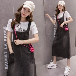 Summer Jean Dress Women Suspenders Denim Dresses