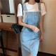 Denim Streetwear Sleeveless Pockets Jeans Long Sundress Denim Streetwear Sleeveless Pockets Jeans Long Sundress