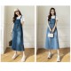Women Denim Dresses Spring Summer Big Pocket Loose Casual Women Denim Dresses Spring Summer Big Pocket Loose Casual