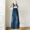Women Denim Dresses Spring Summer Big Pocket Loose Casual