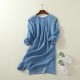 Ethnic Embroidery Denim Dresses Wrist Sleeve O-Neck Casual Ethnic Embroidery Denim Dresses Wrist Sleeve O-Neck Casual