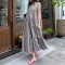 Bohemian Sleeveless Ruffles Dress Elegant Sundress Solid Robe