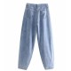Khaki Female Cargo Pants High Waist Harem Loose Jeans Plus Size Khaki Female Cargo Pants High Waist Harem Loose Jeans Plus Size