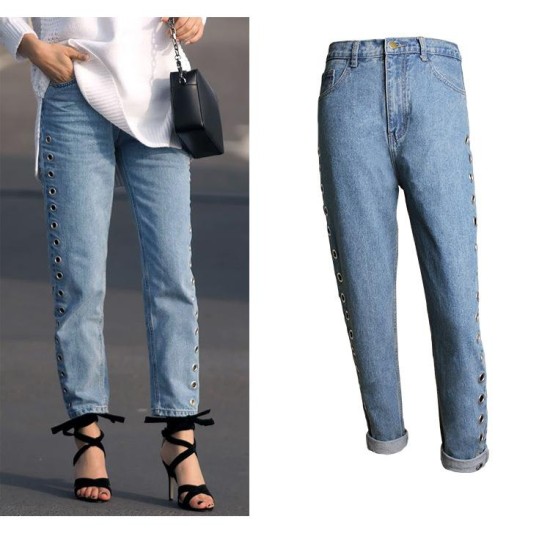 Denim Pants BF Wind High Waist Loose Straight Jeans Denim Pants BF Wind High Waist Loose Straight Jeans