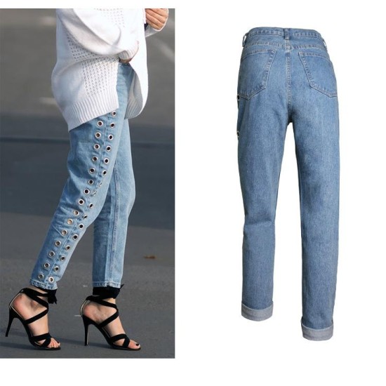 Denim Pants BF Wind High Waist Loose Straight Jeans Denim Pants BF Wind High Waist Loose Straight Jeans