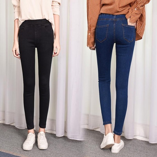 Jeans high waist plus size skinny pocket Denim pencil pant Jeans high waist plus size skinny pocket Denim pencil pant
