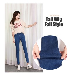 Jeans high waist plus size  skinny  pocket  Denim pencil pant