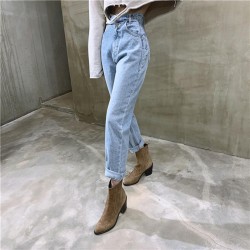 Jeans Streetwear Slouchy Denim High Waist Cotton Vintage Pencil Pants