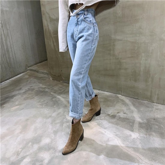 Jeans Streetwear Slouchy Denim High Waist Cotton Vintage Pencil Pants Jeans Streetwear Slouchy Denim High Waist Cotton Vintage Pencil Pants