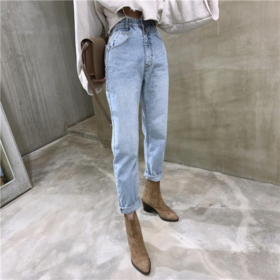 Jeans Streetwear Slouchy Denim High Waist Cotton Vintage Pencil Pants Jeans Streetwear Slouchy Denim High Waist Cotton Vintage Pencil Pants