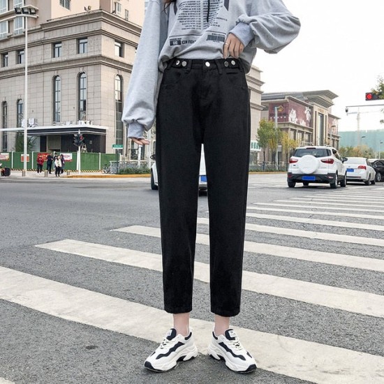 Vintage High Waist Slouchy Green Cotton Mom Jeans Denim Harem Vintage High Waist Slouchy Green Cotton Mom Jeans Denim Harem