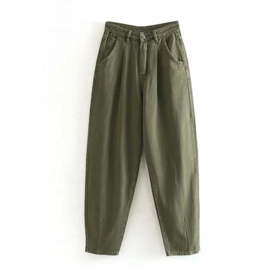 Khaki Female Cargo Pants High Waist Harem Loose Jeans Plus Size Khaki Female Cargo Pants High Waist Harem Loose Jeans Plus Size