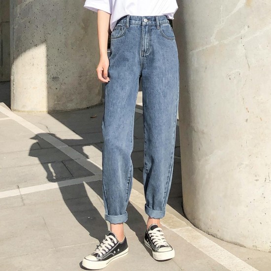 high waist jeans plus size street style elastic waist denim pants high waist jeans plus size street style elastic waist denim pants