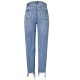 Jeans Denim Pants High Waist Slim Straight Pearl Tassel Washed Cowboy Jeans Denim Pants High Waist Slim Straight Pearl Tassel Washed Cowboy