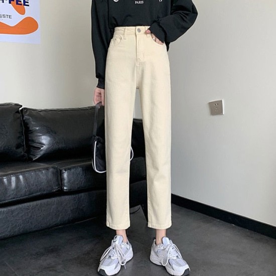 Jeans All-match Korean Style Mopping Trousers Denim Vintage Jeans All-match Korean Style Mopping Trousers Denim Vintage