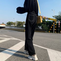 Jeans All-match Korean Style Mopping Trousers Denim Vintage