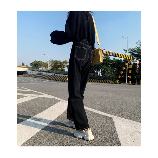 Jeans All-match Korean Style Mopping Trousers Denim Vintage Jeans All-match Korean Style Mopping Trousers Denim Vintage