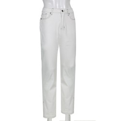 Jeans Y2K Fashion Split Bottom Hem Skinny Denim Jeans Casual