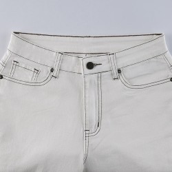 Jeans Y2K Fashion Split Bottom Hem Skinny Denim Jeans Casual