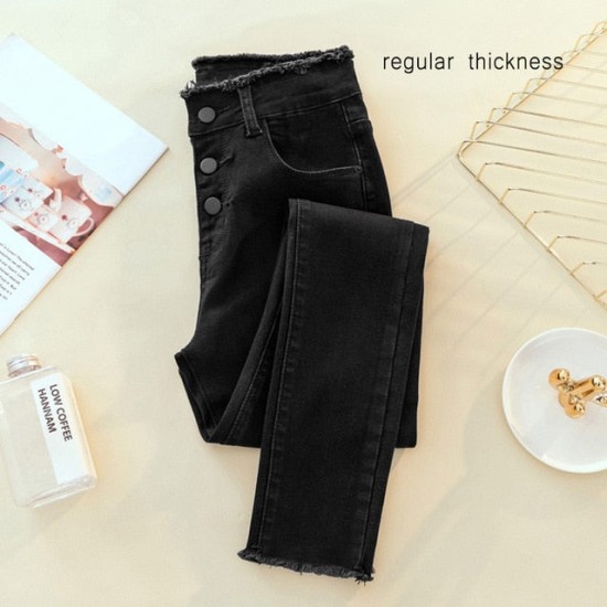 High Waist Ripped Skinny Pencil Jeans High Waist Ripped Skinny Pencil Jeans