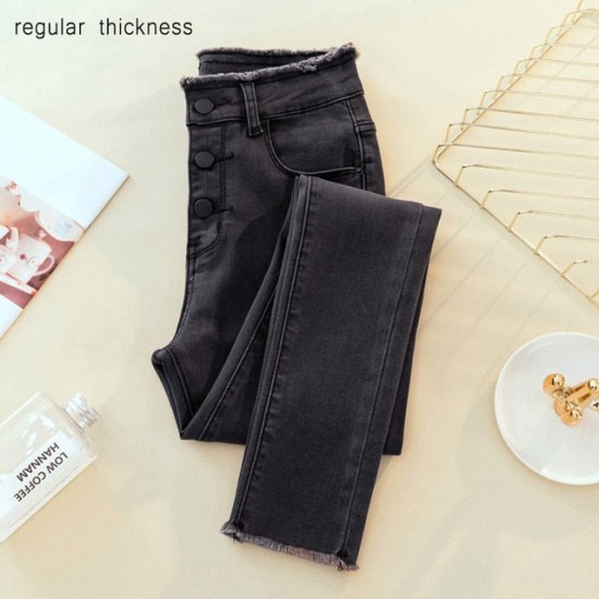 High Waist Ripped Skinny Pencil Jeans High Waist Ripped Skinny Pencil Jeans