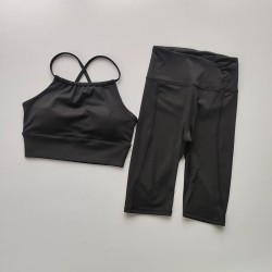 Yoga Suit Sports Bras with Shorts Running Fitness Pants