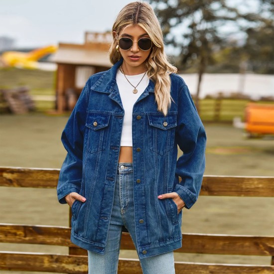Vintage Denim Jacket Single-breasted Cardigan Coat Fashion Casual Vintage Denim Jacket Single-breasted Cardigan Coat Fashion Casual