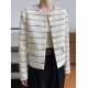 Women's Striped Flap Coat Fashion Tweed Jackets Women's Striped Flap Coat Fashion Tweed Jackets