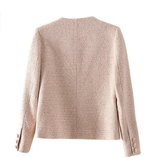 Slim Tweed Wool Blend Short Jackets Elegant Single Breasted Vintage Casual Slim Tweed Wool Blend Short Jackets Elegant Single Breasted Vintage Casual