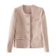Slim Tweed Wool Blend Short Jackets Elegant Single Breasted Vintage Casual Slim Tweed Wool Blend Short Jackets Elegant Single Breasted Vintage Casual
