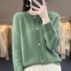 women's O-neck cardigan loose long-sleeved sweater top women's O-neck cardigan loose long-sleeved sweater top