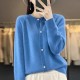 women's O-neck cardigan loose long-sleeved sweater top women's O-neck cardigan loose long-sleeved sweater top