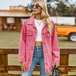 Vintage Denim Jacket Single-breasted Cardigan Coat Fashion Casual