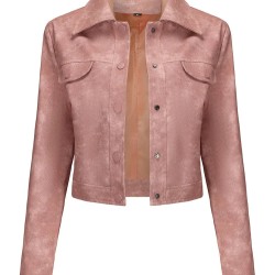 Women's Leather Jackets With Pockets Casual Thin Outerwear