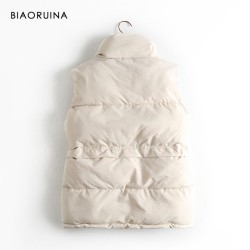 Style Solid Sleeveless Winter Keep Warm Winter Vest Coat