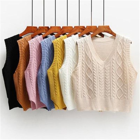 Vest Women Solid Short Loose Trendy Style Sleeveless Vest Women Solid Short Loose Trendy Style Sleeveless