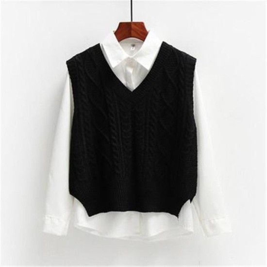 Vest Women Solid Short Loose Trendy Style Sleeveless Vest Women Solid Short Loose Trendy Style Sleeveless