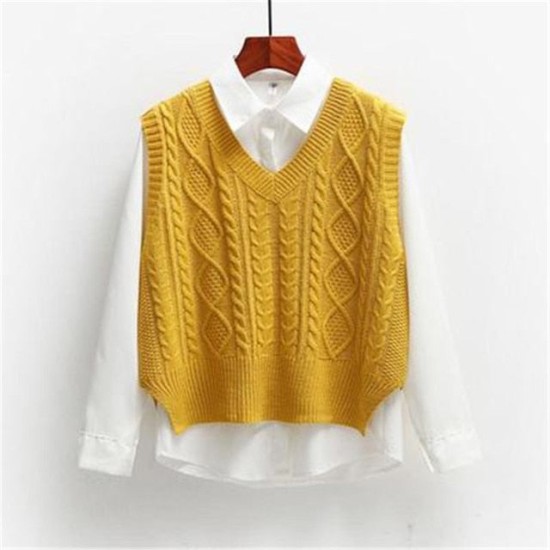 Vest Women Solid Short Loose Trendy Style Sleeveless Vest Women Solid Short Loose Trendy Style Sleeveless