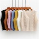 Vest Women Solid Short Loose Trendy Style Sleeveless Vest Women Solid Short Loose Trendy Style Sleeveless