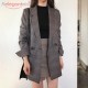 Elegant Plaid Blazers and Jackets Work Office Lady Vintage Elegant Plaid Blazers and Jackets Work Office Lady Vintage
