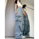 Women Y2K Cargo Pants Casual High Waist Big Pockets Hip Hop Trousers Women Y2K Cargo Pants Casual High Waist Big Pockets Hip Hop Trousers