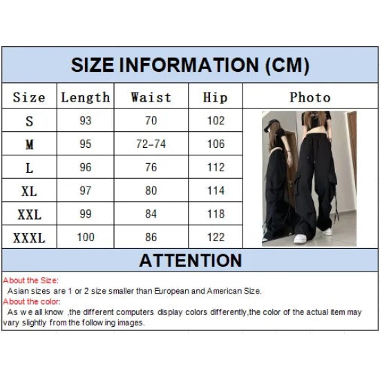 Women Y2K Cargo Pants Casual High Waist Big Pockets Hip Hop Trousers Women Y2K Cargo Pants Casual High Waist Big Pockets Hip Hop Trousers