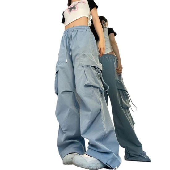 Women Y2K Cargo Pants Casual High Waist Big Pockets Hip Hop Trousers Women Y2K Cargo Pants Casual High Waist Big Pockets Hip Hop Trousers