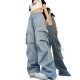 Women Y2K Cargo Pants Casual High Waist Big Pockets Hip Hop Trousers Women Y2K Cargo Pants Casual High Waist Big Pockets Hip Hop Trousers