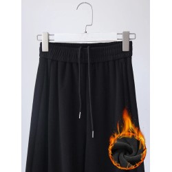Sweatpants For High Waist Jogger Velvet Wide Leg Trousers