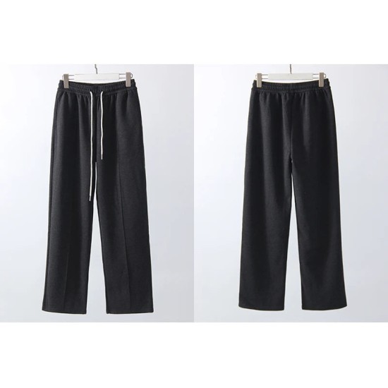 Wool Pants With Fleece Trousers High Waist Velvet Straight Leg Pants