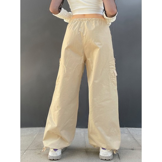 Light Khaki Cargo Streetwear Big Pocket Patchwork Casual Pants Light Khaki Cargo Streetwear Big Pocket Patchwork Casual Pants