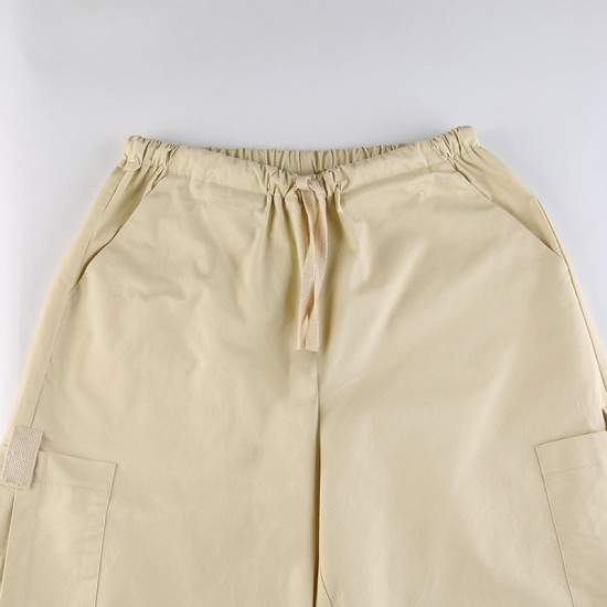 Light Khaki Cargo Streetwear Big Pocket Patchwork Casual Pants Light Khaki Cargo Streetwear Big Pocket Patchwork Casual Pants
