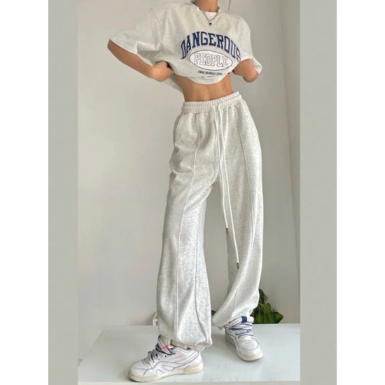 Women Sweatpants Casual Joggers Harajuku Fashion Wide Leg Sports Trousers Women Sweatpants Casual Joggers Harajuku Fashion Wide Leg Sports Trousers