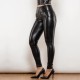 High Waist Shiny Black Ring Zipper PU Leather Pants Elastic Push Up High Waist Shiny Black Ring Zipper PU Leather Pants Elastic Push Up